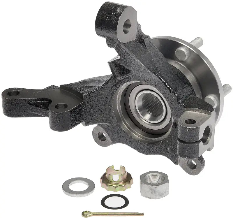 Black Dorman Loaded Knuckle with wheel hub and hardware for easy installation