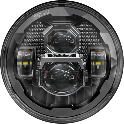 Round LED headlight from Rugged Ultra View 7 inch led headlight rugged style