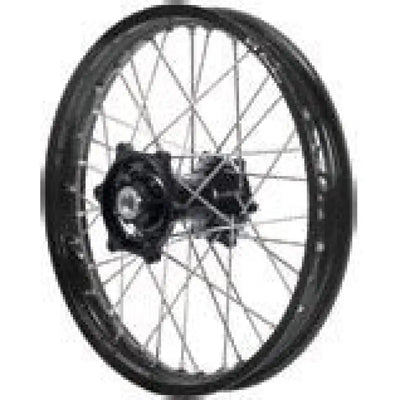 70-1093SB Dubya Front Wheel 1.40 X 17 Silver Haan Hub Black Rim - Wheels