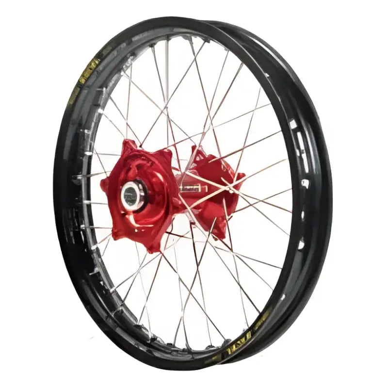 70-1094RB Dubya Rear Wheel 1.60 X 14 Red Haan Hub Black Rim - Wheels