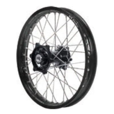 70-1119SB Dubya Front Wheel 1.40 X 19 Silver Haan Hub Black Rim - Wheels