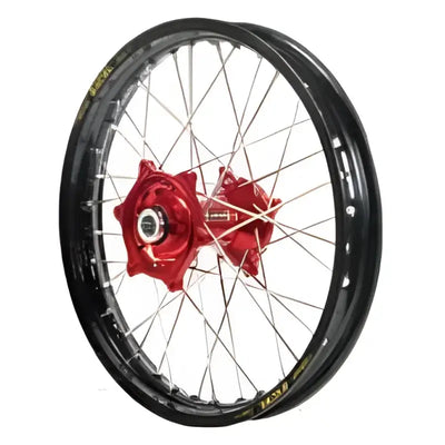 70-1120RB Dubya Rear Wheel 1.85 X 16 Red Haan Hub Black Rim - Wheels
