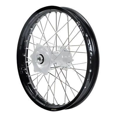 70-3000RS Dubya Front Wheel 1.60 X 21 Red Haan Hub Silver Rim - Wheels