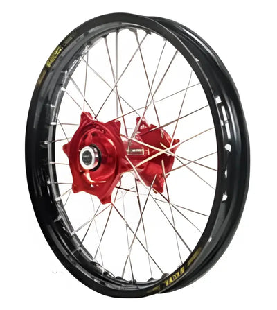 70-3063RB Dubya Rear Wheel 2.15 X 19 Red Haan Hub Black Rim - Wheels