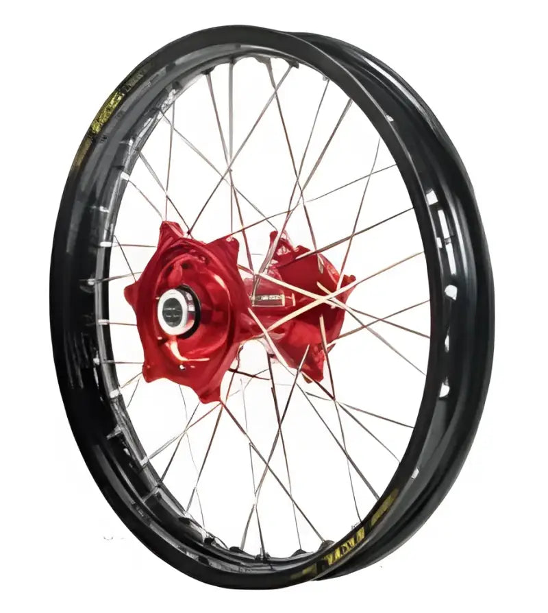 70-3063RB Dubya Rear Wheel 2.15 X 19 Red Haan Hub Black Rim - Wheels