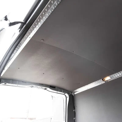 Van interior with paneling and lighting for Legend Fleet Connect Swb ceiling upgrade