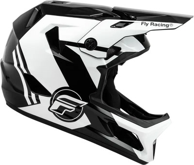 Black and white youth rayce helmets 73-3609YM with full-face visor for motocross