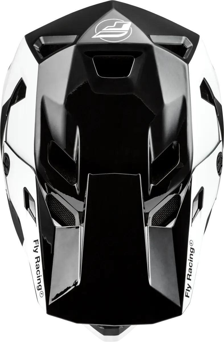 Black and white motocross helmet with aggressive styling from Youth Rayce Helmets 73-3609YS