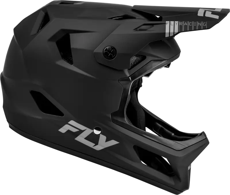 Black full-face mountain bike helmet from Youth Rayce Helmets 73-3613YL series