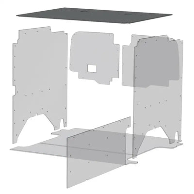 Exploded view of Legend Fleet Duratherm ceiling liner for van interior paneling kit