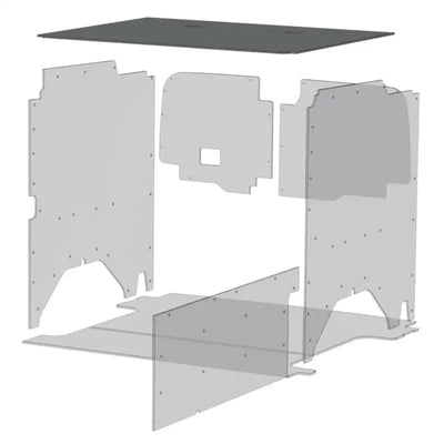 Exploded view of Van interior paneling with Legend Fleet Duratherm ceiling liner