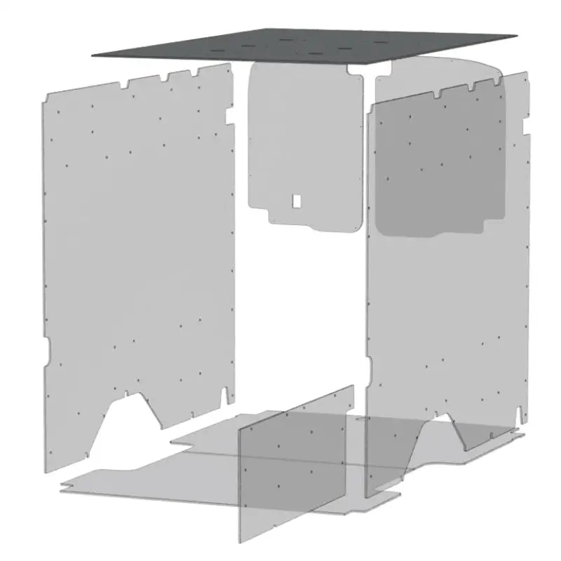 Exploded view of Legend Fleet Duratherm ceiling liner in van interior paneling setup
