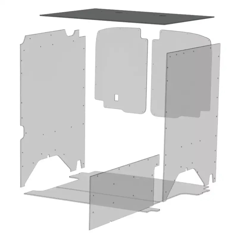 Exploded view of Legend Fleet Duratherm ceiling liner and van interior paneling