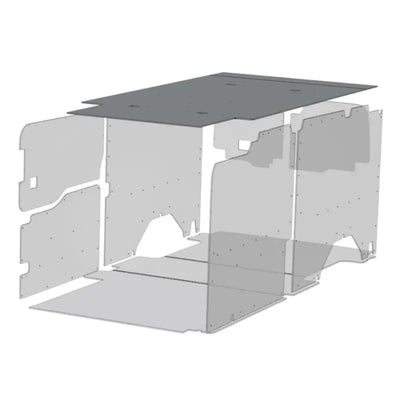 Exploded view of van interior paneling showing Legend Fleet Duratherm ceiling liner