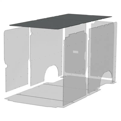 Exploded van interior paneling kit with Legend Fleet Duratherm Ceiling Liner
