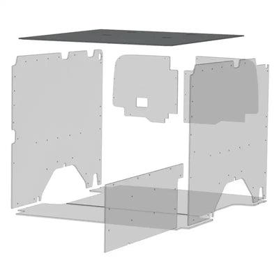 Exploded view of van interior paneling with Legend Fleet Duratherm ceiling liner