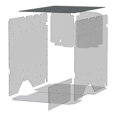 Exploded view of Legend Fleet Duratherm ceiling liner interior panel kit for van