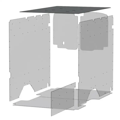 Exploded view of van interior paneling with Legend Fleet Duratherm ceiling liner