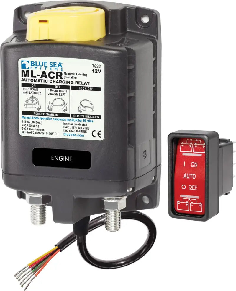 7622-BSS Blue Sea Solenoid Ml 500A 12V Acr W/Manctrl