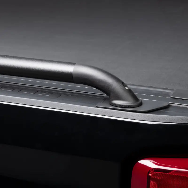Black SSR truck bed rack on Putco Black SSR Nissan locker side rails