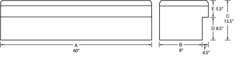 Tradesman Aluminum Side Bin Truck Tool Box (60in.) - Brite - 9760