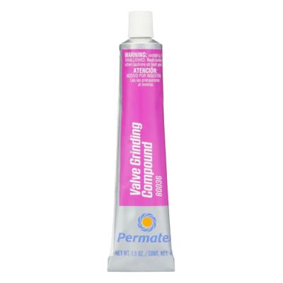 Pink and white tube of Permatex 80036 valve grinding compound