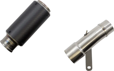 Motorcycle exhaust components hotbodies mgp stinger slip-on matte carbon and stainless steel
