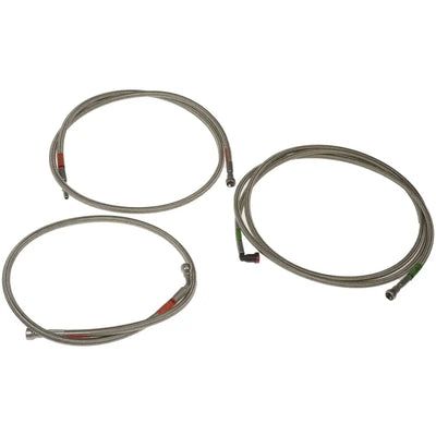 Three braided stainless steel fuel lines for durable braided fuel line performance