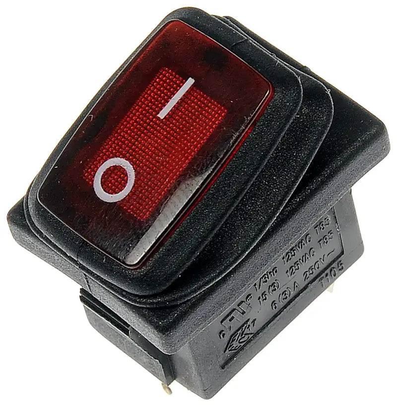 Illuminated red rocker switch on 84823 Dorman Rocker Switch WP for easy control