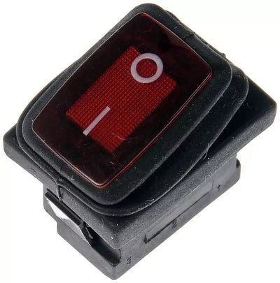 Black Dorman rocker switch with red lens for durable Dorman rocker switch work