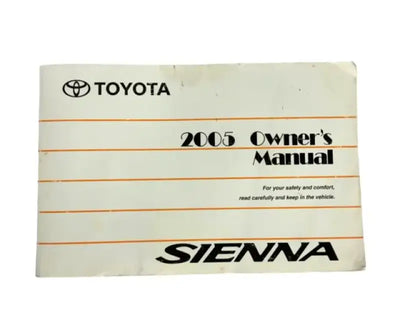 2005 Toyota Sienna owner’s manual with 86-50091 A1 Remfg Inc mass airflow sensors