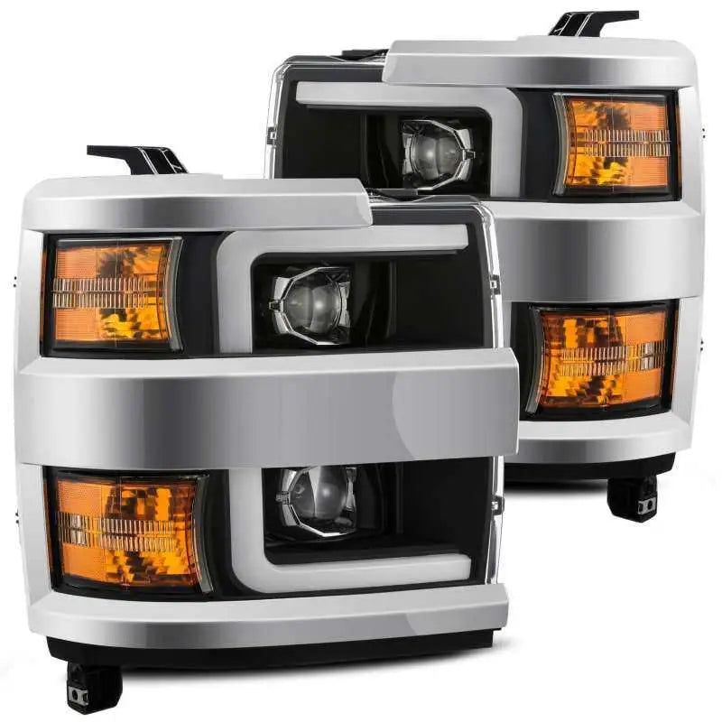 AlphaRex 880224 AlphaRex 15-19 Chevy 2500HD PRO-Series Proj Headlights Plank Style Blk w/Activ Light/Seq Signal/DRL