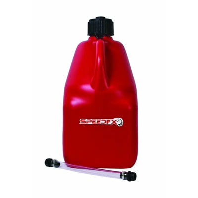 Red Speedfx 8830 Utility 5-gal Jug, durable construction, visible vibrant red, versatile use for automotive fluids, household, outdoor activities, RV, Powersports, off-road, marine, truck accessories, truck bed, RV parts, AVADA - Best Sellers, Must Haves.