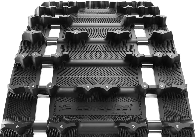 Black Rubber Ice Attak XT Track with textured patterns and metal inserts for Pitch Ice Attak