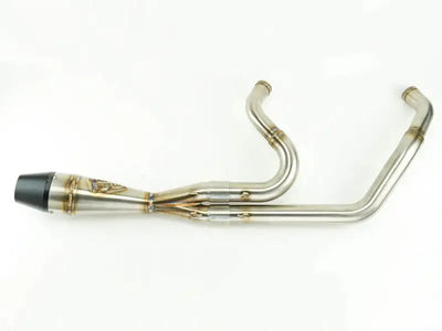 Stainless steel Sawicki 2In1 Tc Softail Shorty Cannon exhaust with black tip