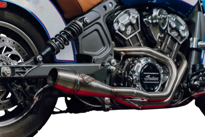 Indian Scout shorty cannon motorcycle engine and exhaust system for Sawicki Indian Scout