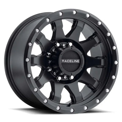 Raceline 934B 16x8 off-road wheel with matte finish and silver lug nuts