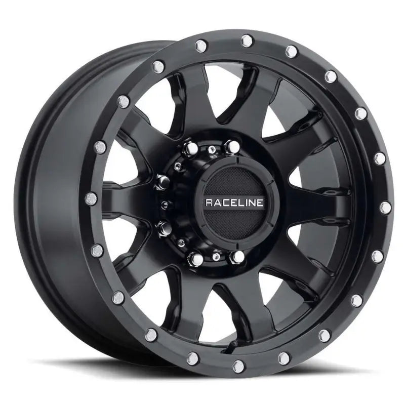 Raceline 934B 16x8 off-road wheel with matte finish and silver lug nuts