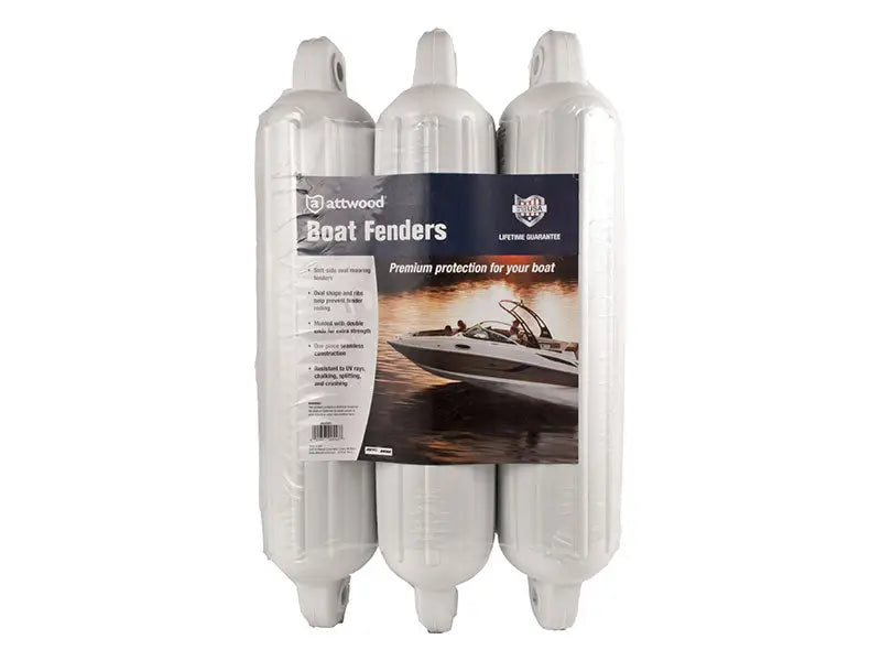 93553P2 Attwood Marine 5’ Fender Pack Of 3-White - Boat