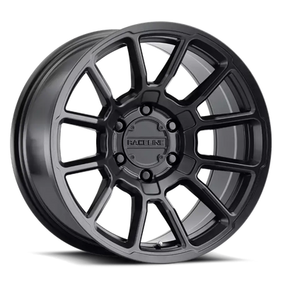 950B-89050 + 18 Raceline Gauge Satin Black 18X9 5X127 + 18Mm - Wheel