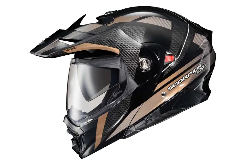 SCORPION EXO 96-1143 Exo At960 Modular Helmet Hicks Black/Gold Sm