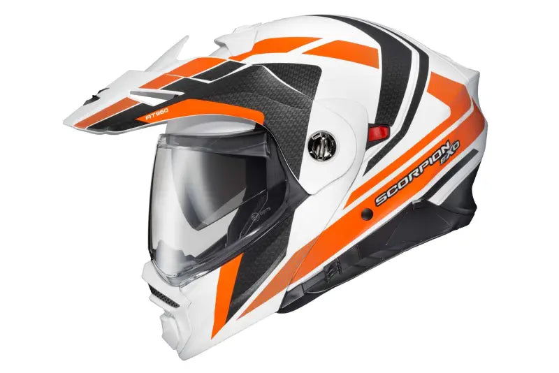 SCORPION EXO 96-1153 Exo At960 Modular Helmet Hicks White/Orange Sm
