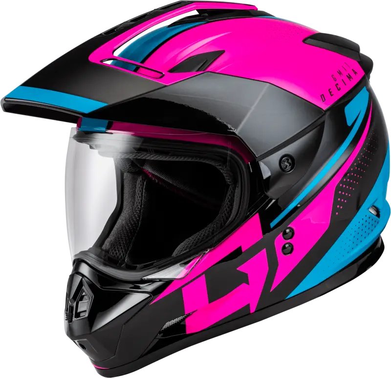 A11161237 Gmax Gm-11 Decima Helmet Black/Pink/Blue Xl - RV and Auto Parts