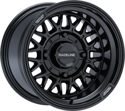 Black Raceline Omega wheel in Gloss Black finish for stylish Omega wheels look