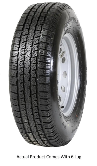 Black tire with silver rim for Taskmaster ST225 75R15 10 Ply wheel setup