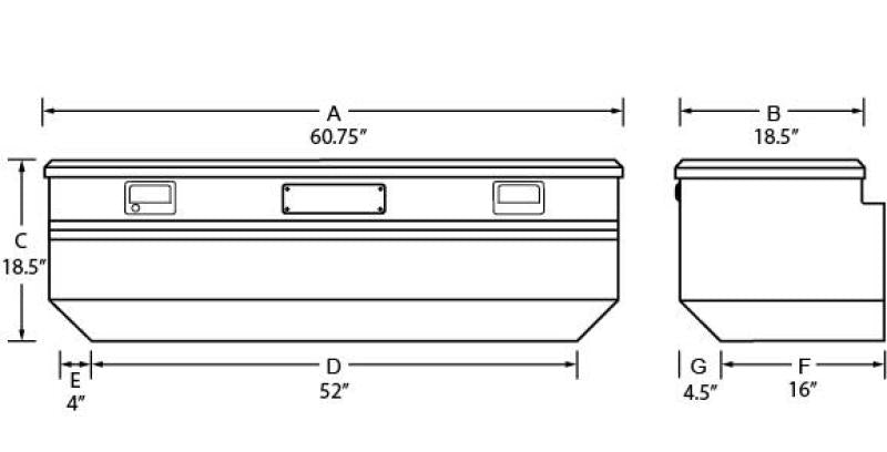 Tradesman Aluminum Flush Mount Truck Tool Box (60in.) - Black - 79460T