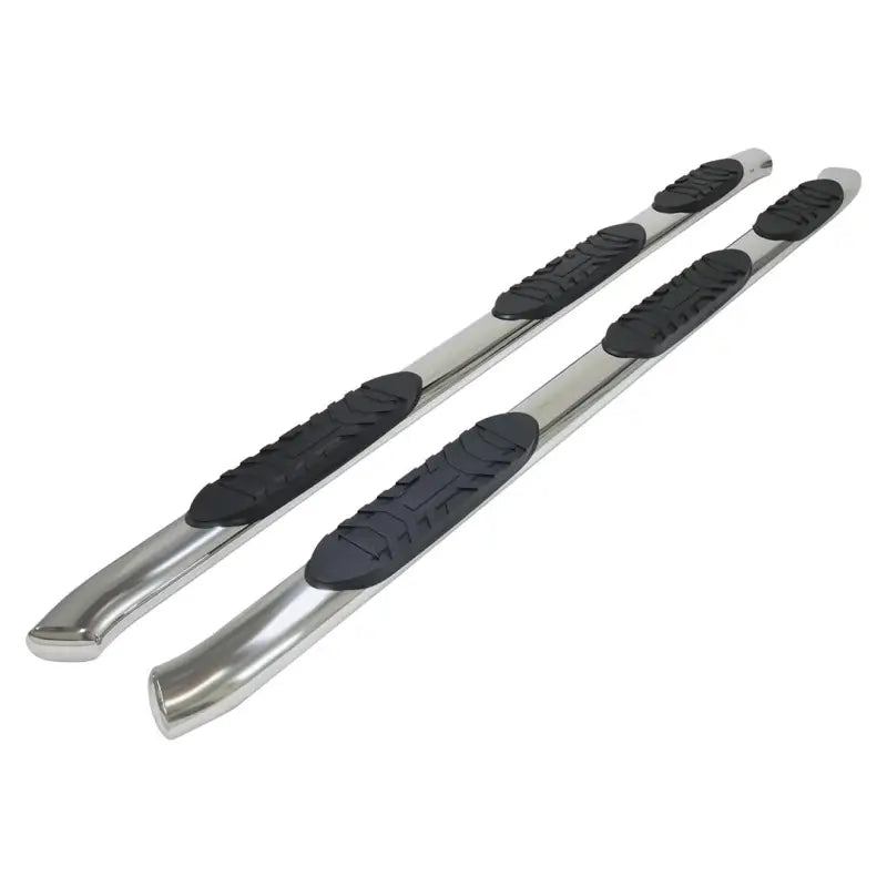 Chrome running boards with black treads for A7095S Trailfx Oval W2W Ram 1500