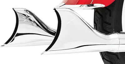 Chrome motorcycle exhaust tip with star emblem for truck parts and RV parts & accessories