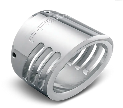 Silver polished metal ring with cut-outs for exhaust tip RV parts & accessories