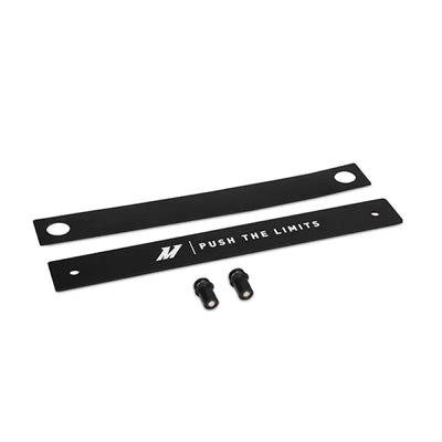 Black metal bars with mounting hardware for license plate delete or plate delete styling